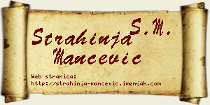 Strahinja Mančević vizit kartica